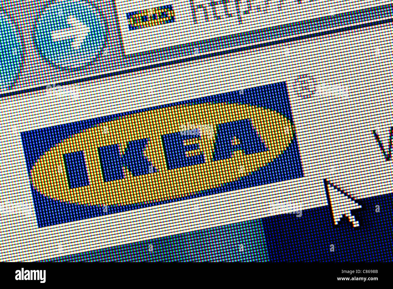 Ikea logo and website close up Stock Photo
