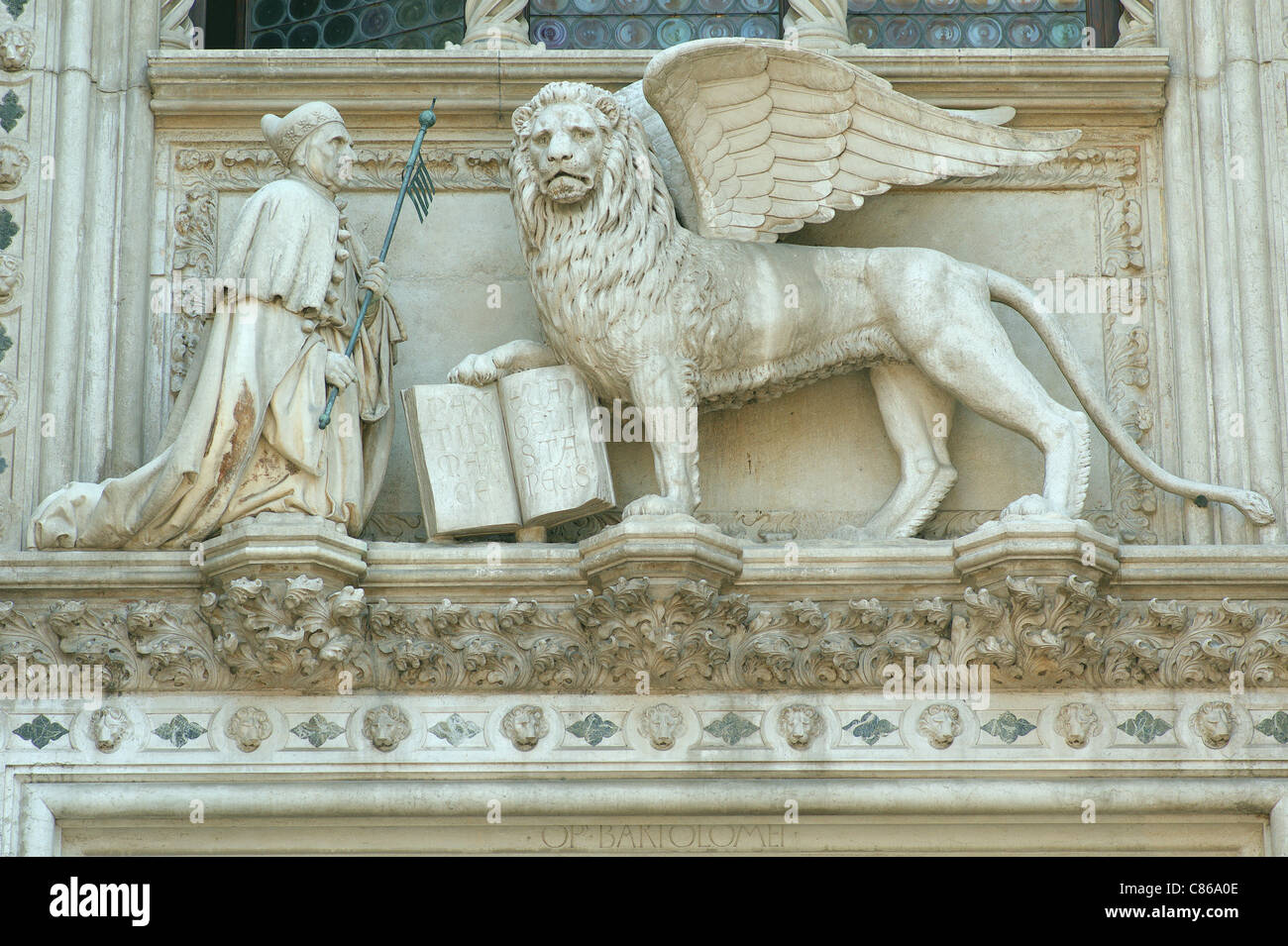 Lion of St. Mark Doge palace Venice Leone di San Marco Venezia Stock Photo