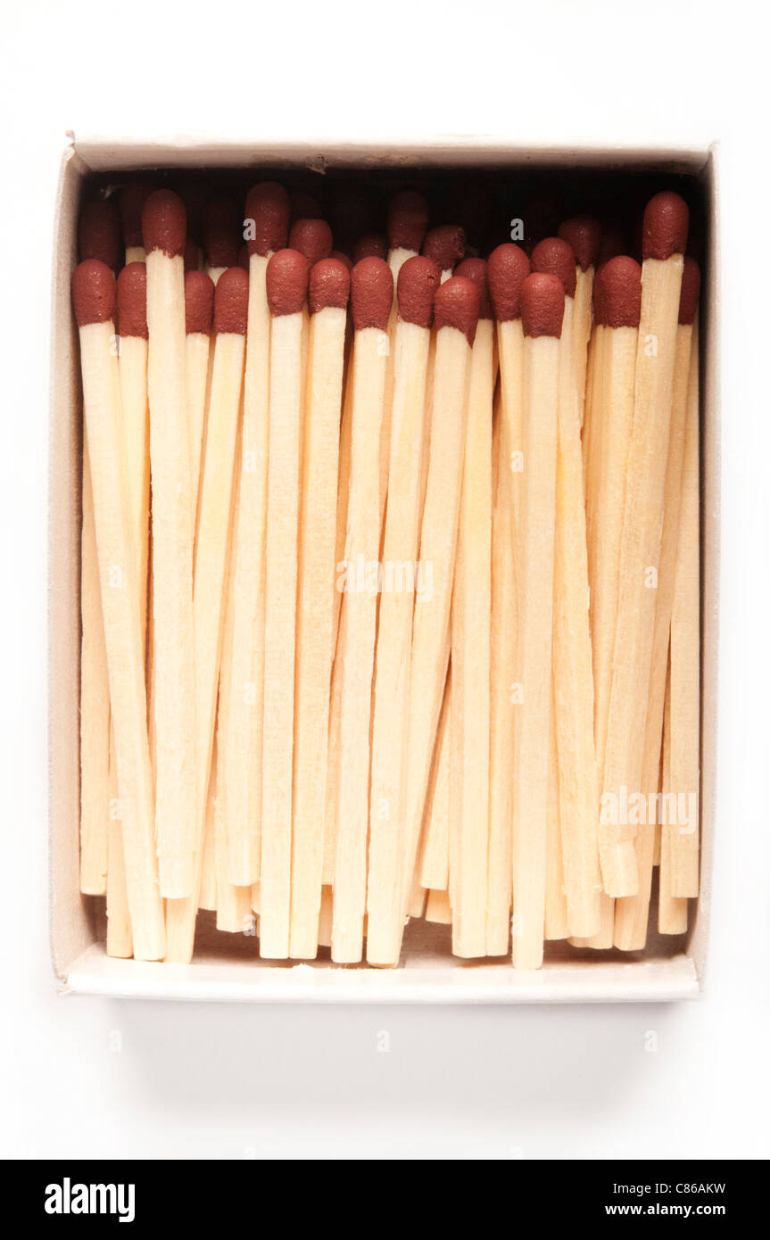 safety matches in a box Stock Photo