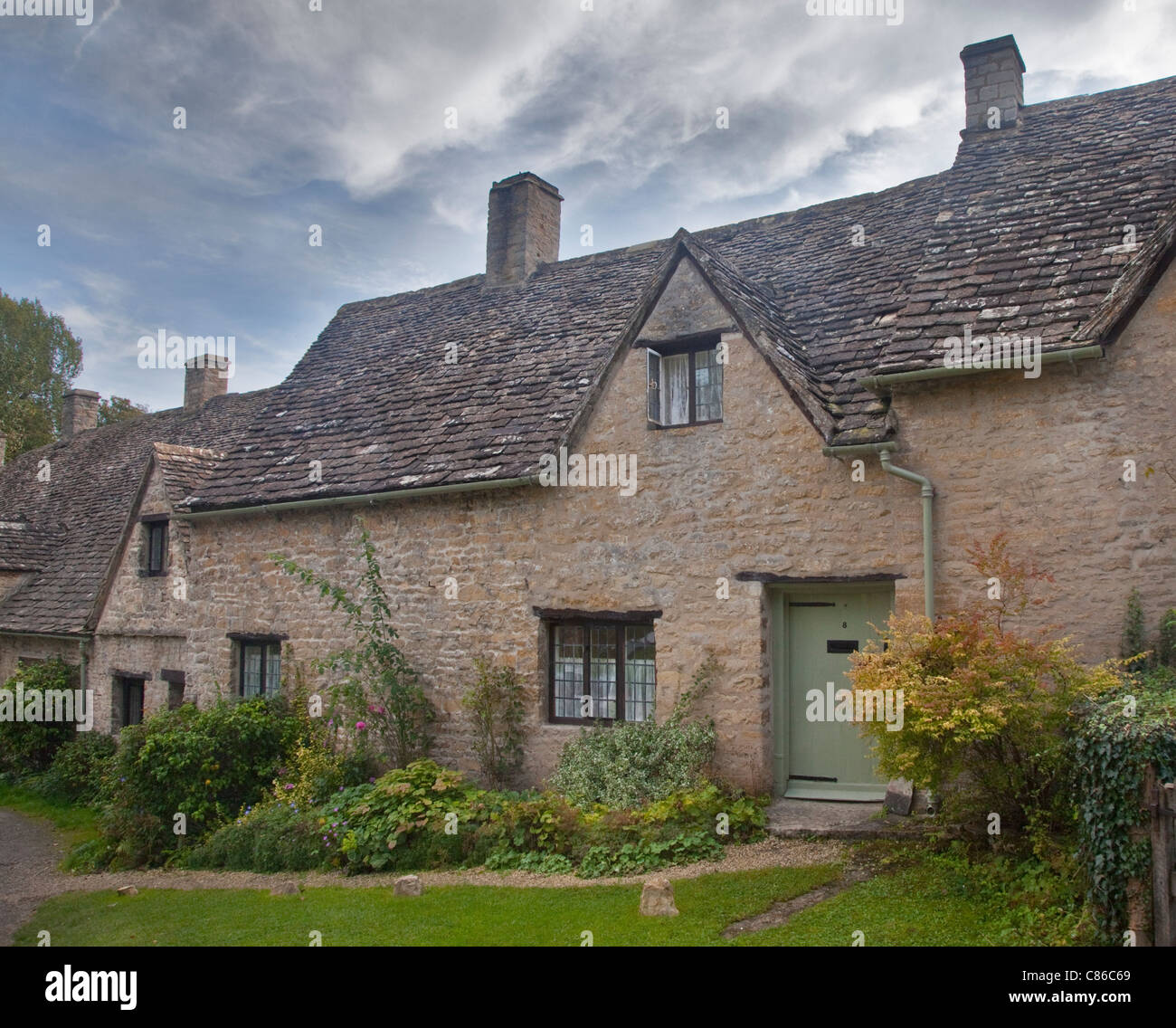 Cottages, Arlington Row, Bibury, Gloucestershire, England Stock Photo