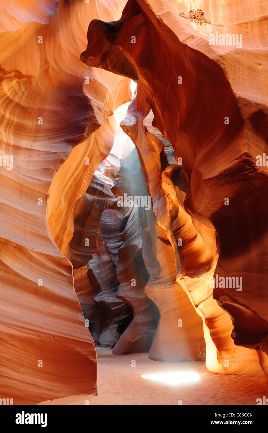 Sun beam in Antelope canyon, Arizona Stock Photo