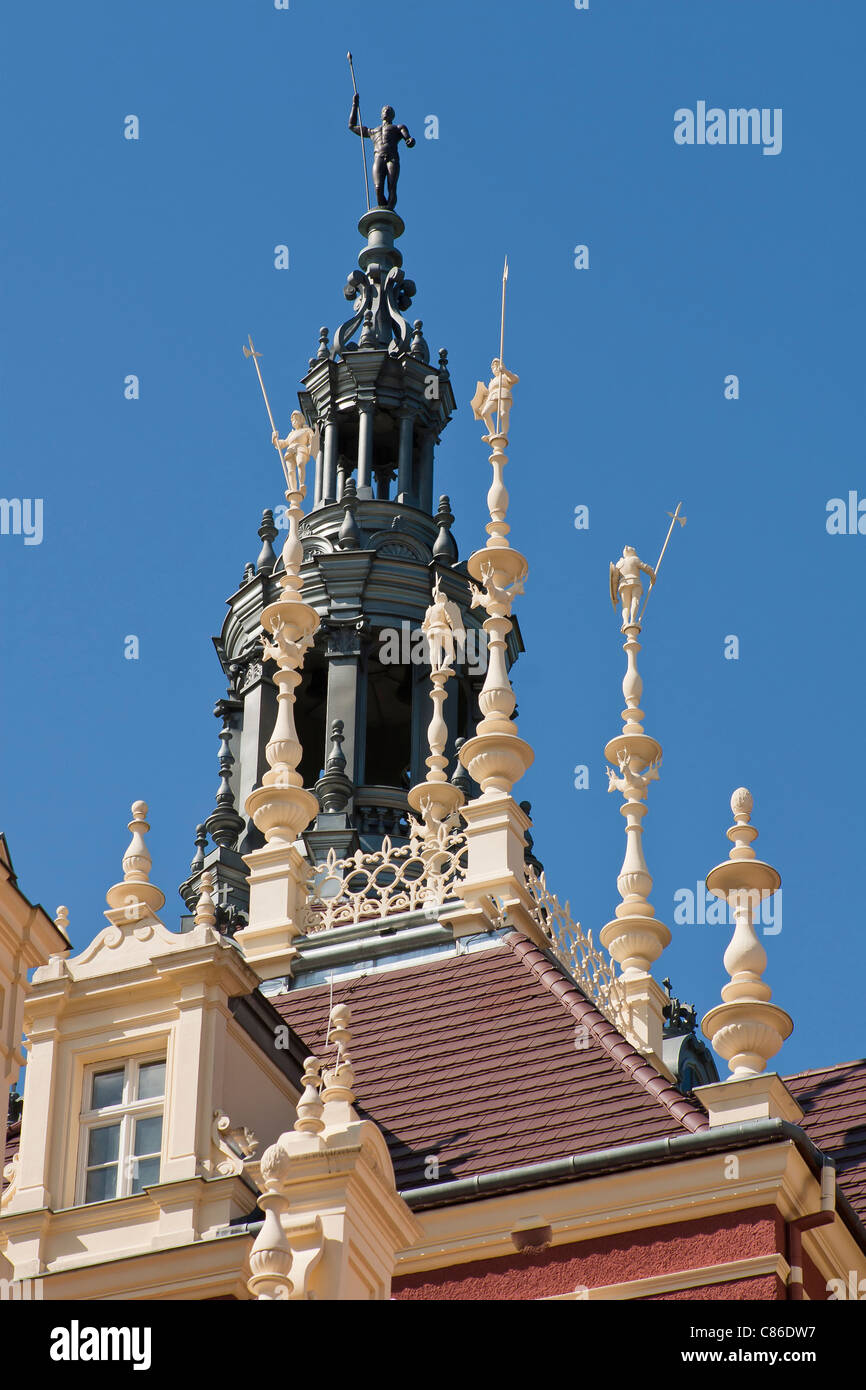 Neues Schloss, New Palace in Fuerst-Pueckler-Park, Bad Muskau, Germany Stock Photo