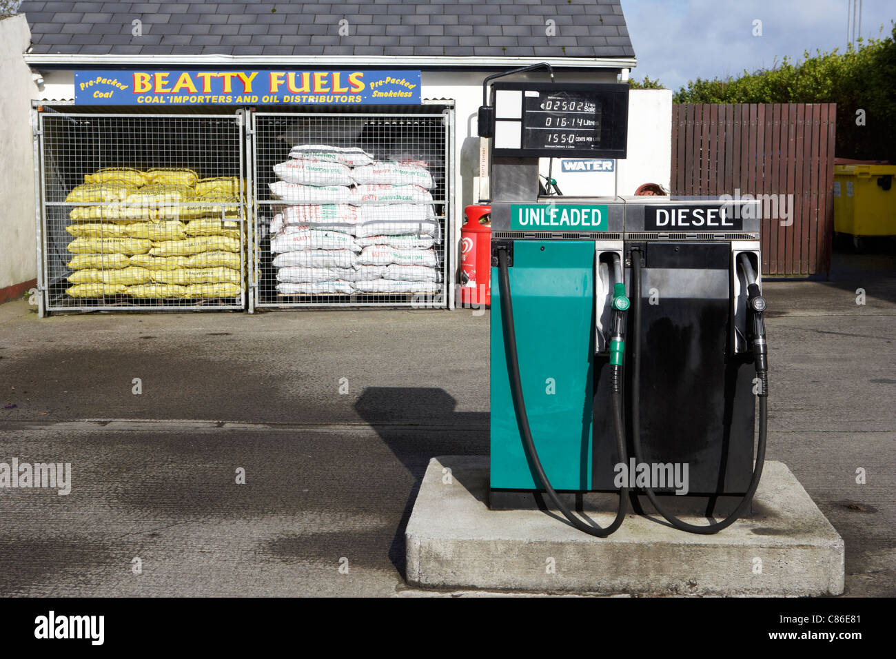 small local rural petrol pumps and fuel station in republic of ireland