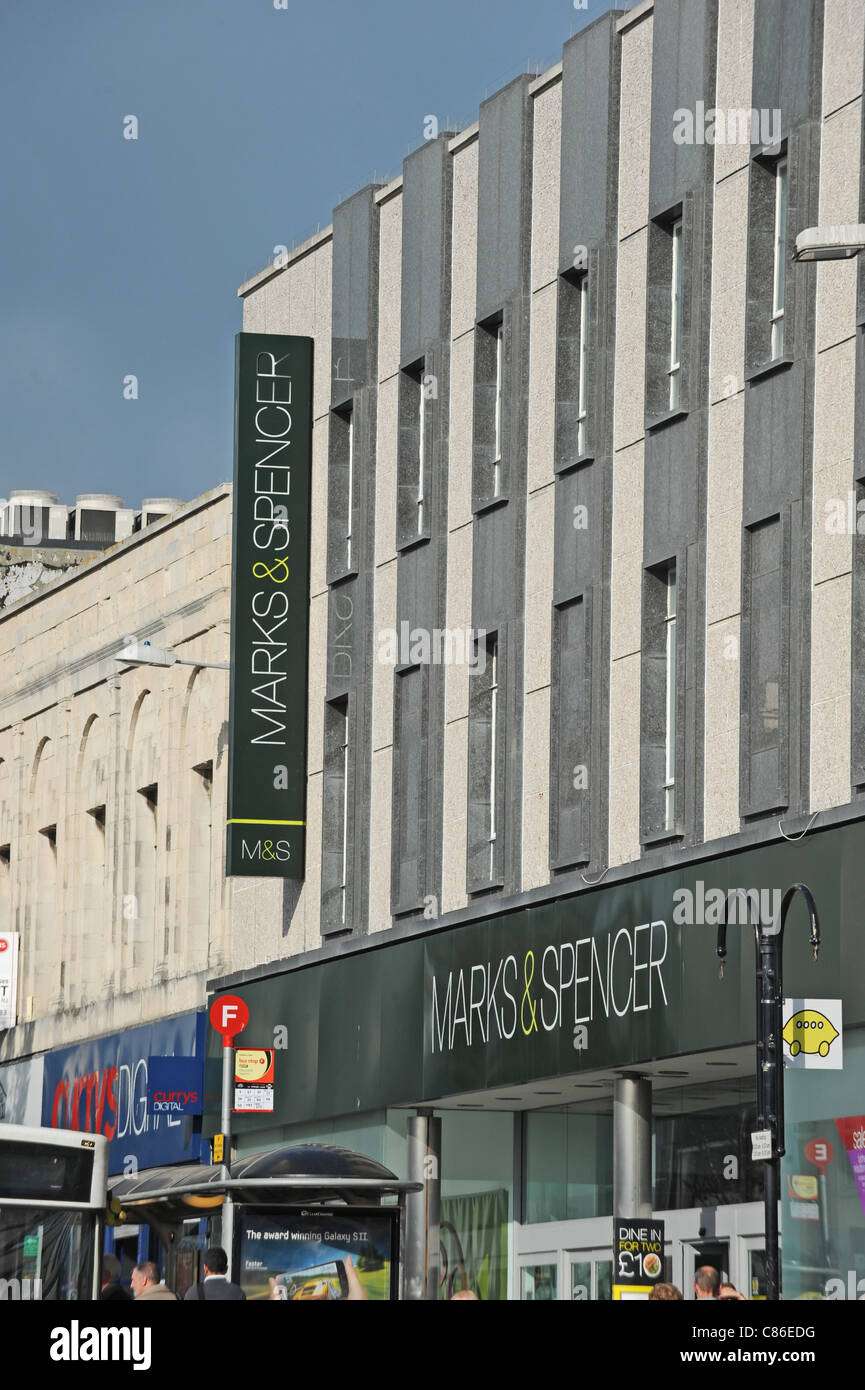 Marks&Spencer or Marks and Spencer department store front Western Road