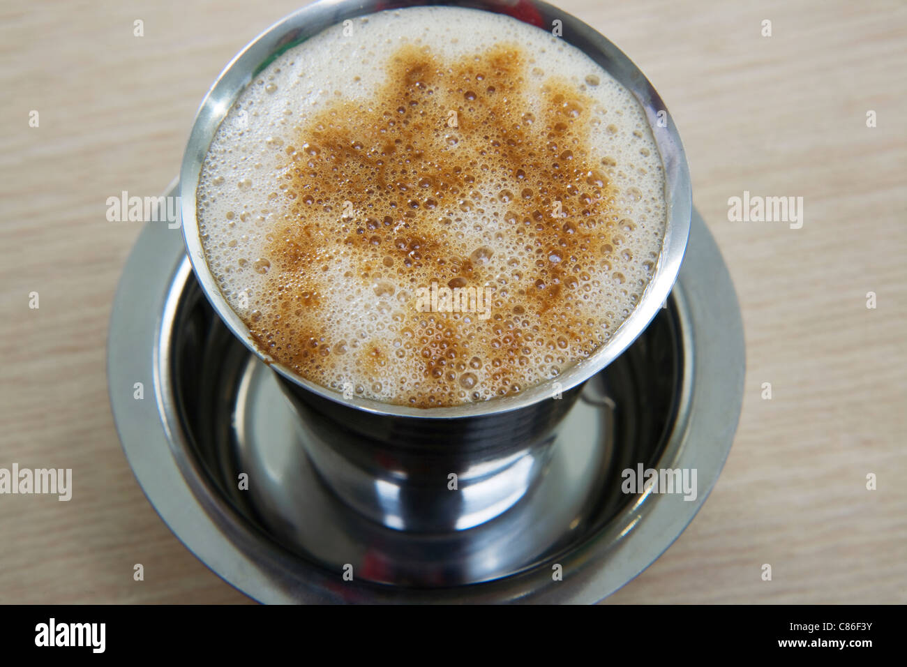 Filter coffee served in a tumbler Stock Photo