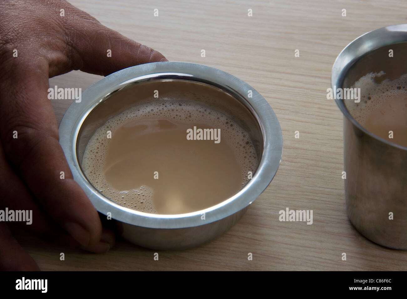 Filter coffee in a tumbler and dabarah Stock Photo