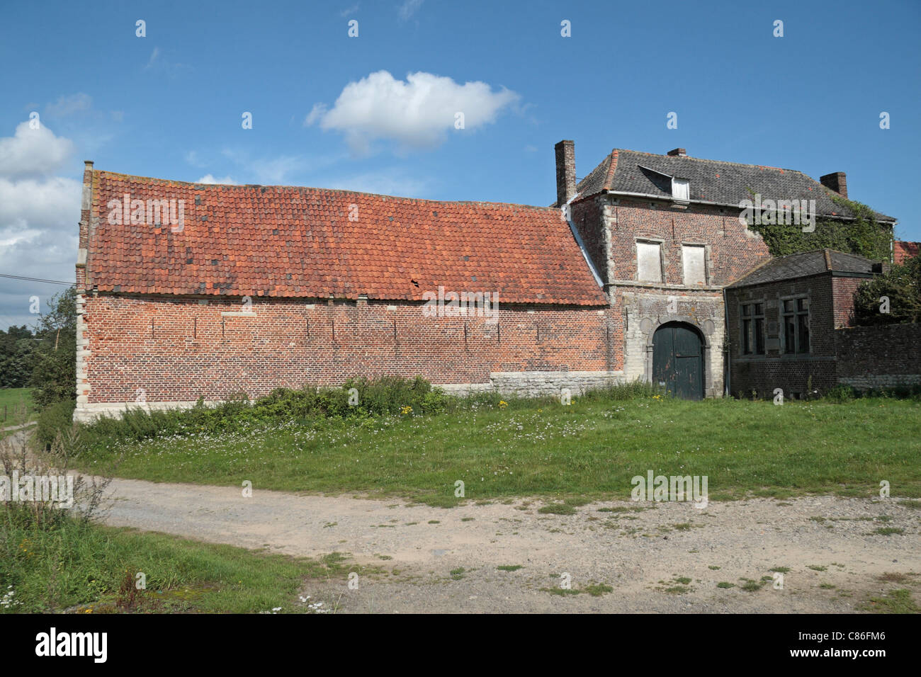Mid afternoon view of the south gate at the Hougoumont farm house, on