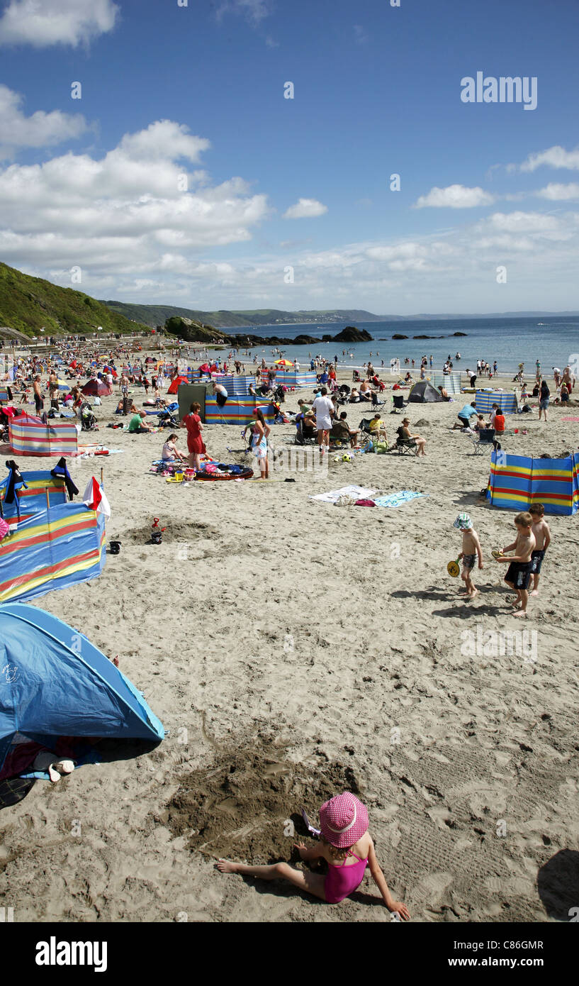 The beach at East Looe at the south Cornish resort of Looe Stock Photo