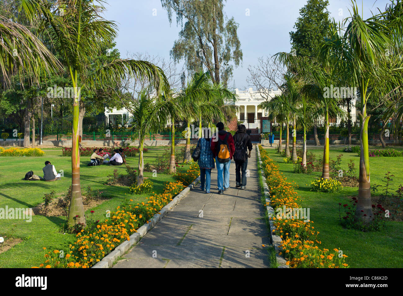 Indian students at Delhi University in former Viceroy's Residence, New Delhi, India Stock Photo