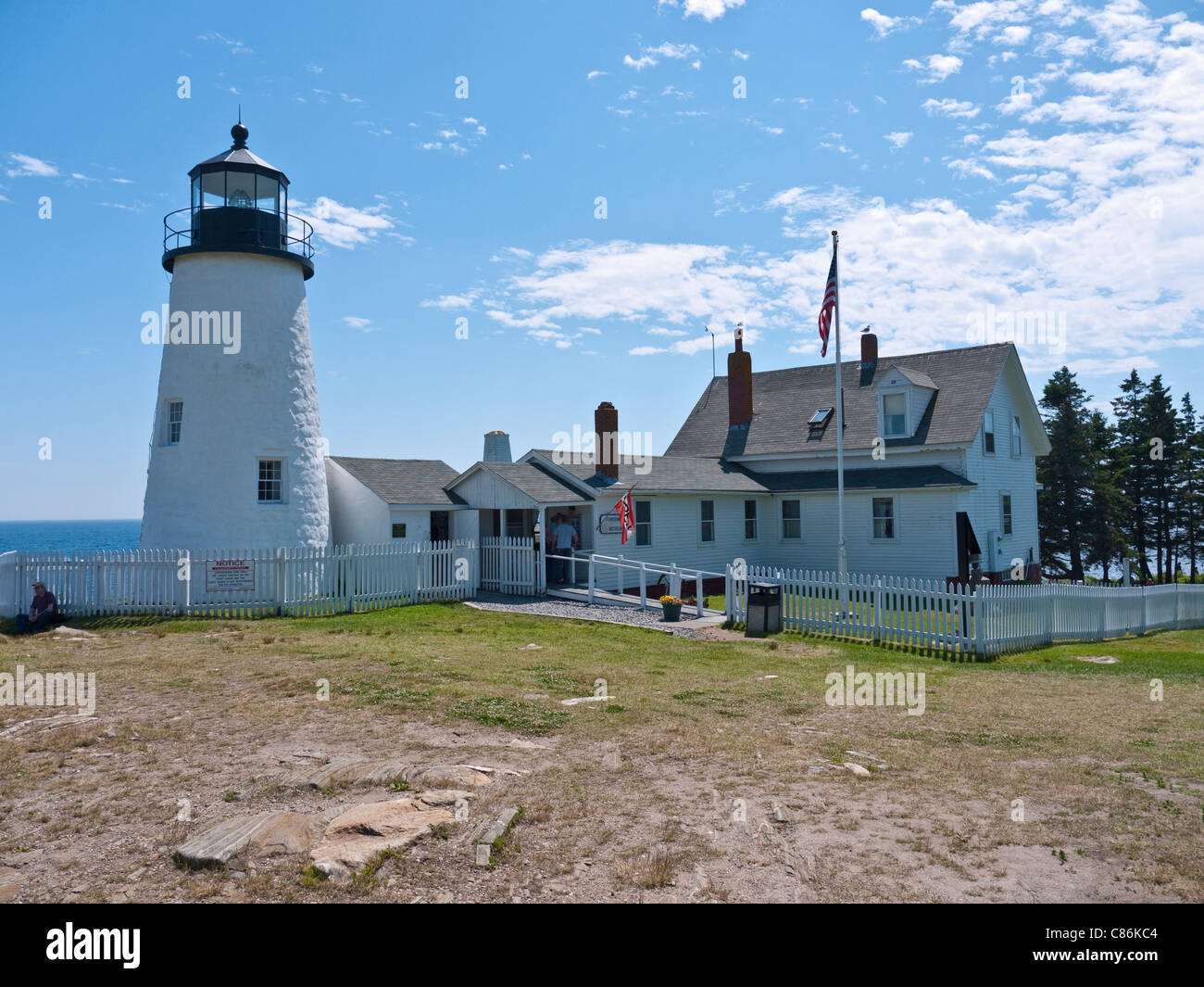 Pemaquid Point lighthouse built in 1835 near Bristol Maine USA Stock