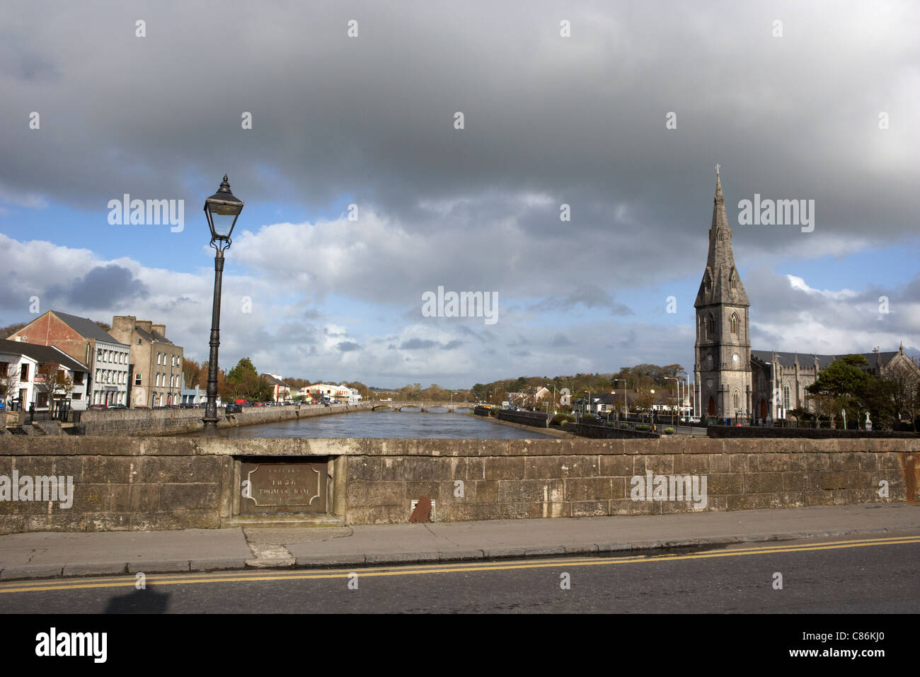 ham or upper bridge over the river moy flowing through the centre of