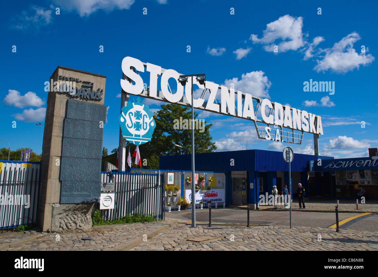 Plac Solidarnosci the Solidarity Square outside the shipyards central Gdansk Pomeriania northern Poland Europe Stock Photo