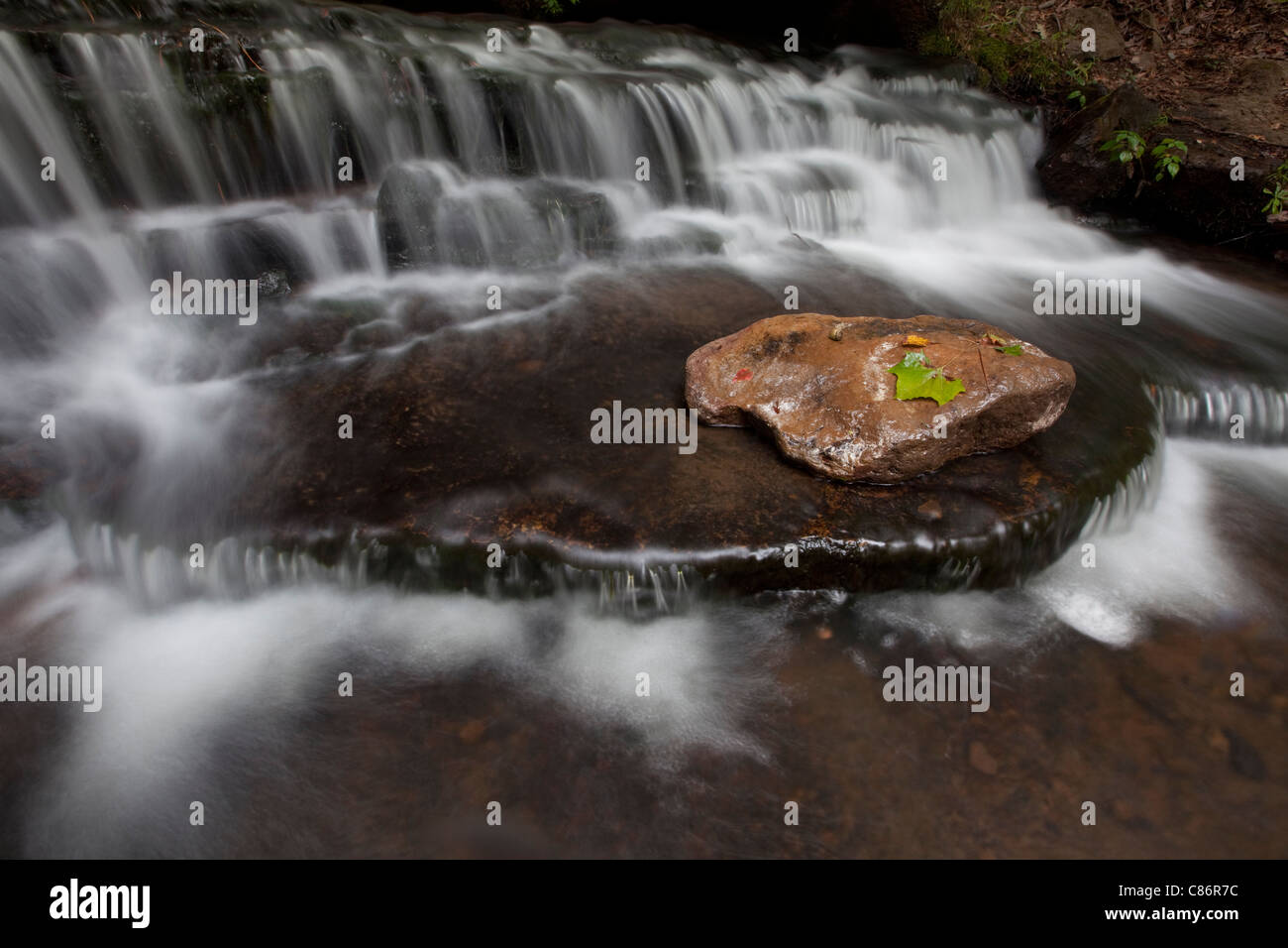 Waterfall at Collins Creek, Ozark Mountains, Heber Springs, Arkansas – USA Stock Photo