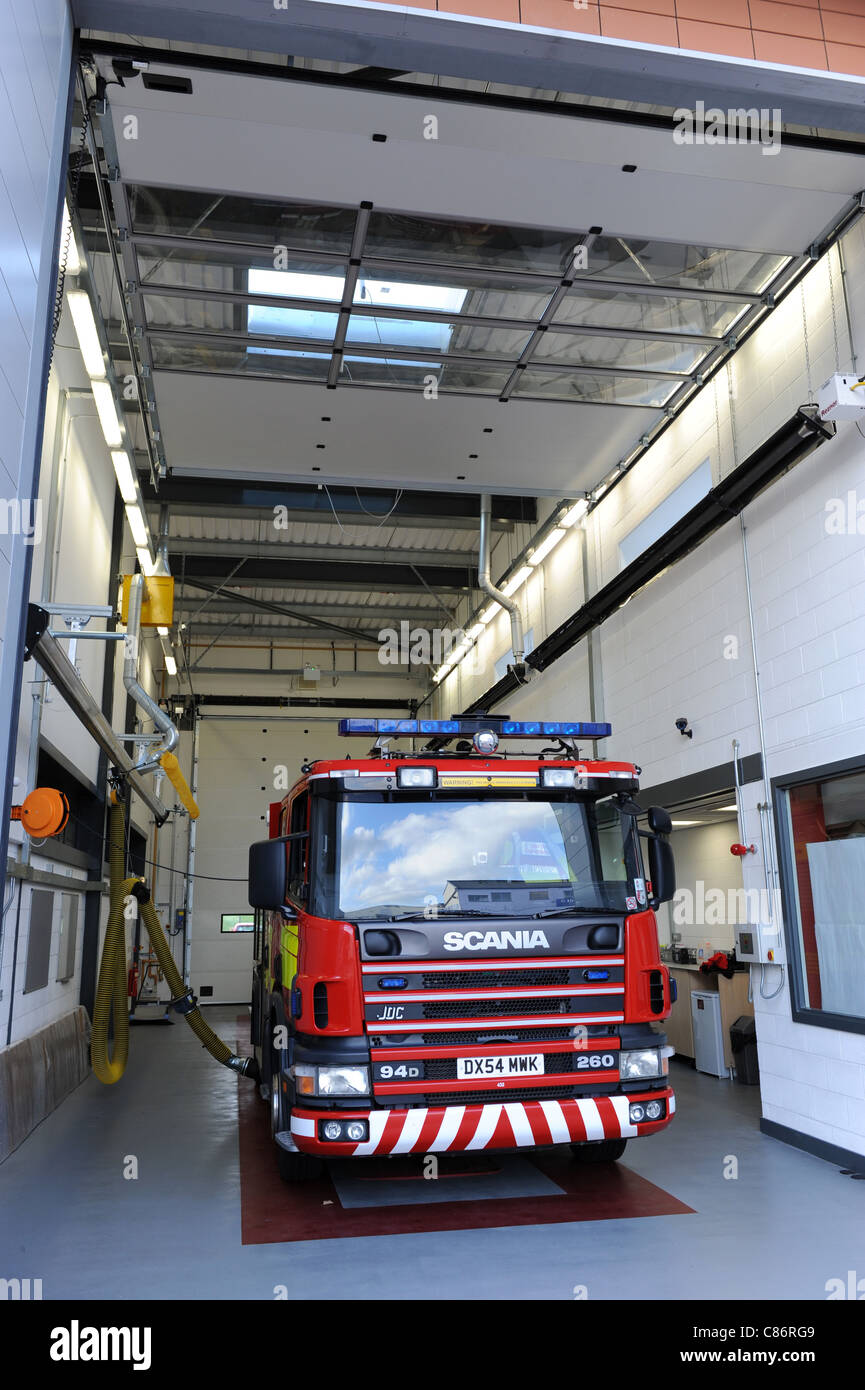 Staffordshire Fire Service fire appliance at Burslem Fire station Stoke