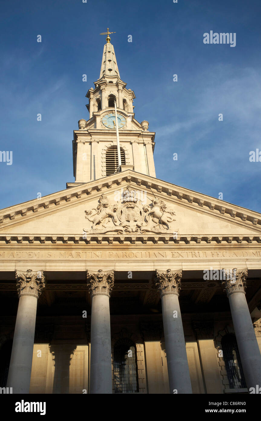 The facade of St Martins in the Field church in London Stock Photo
