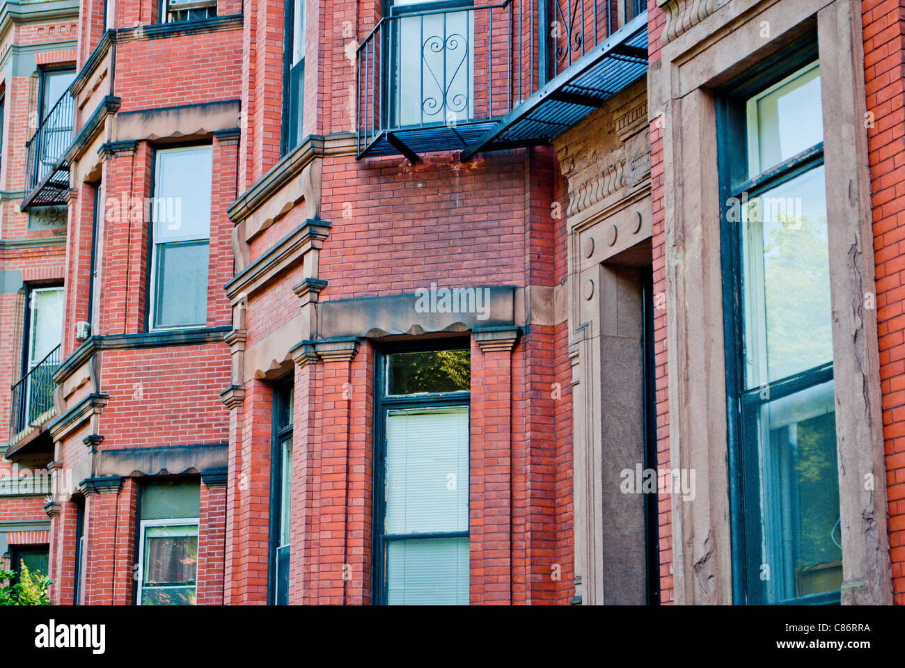Boston old red brick building. Stock Photo