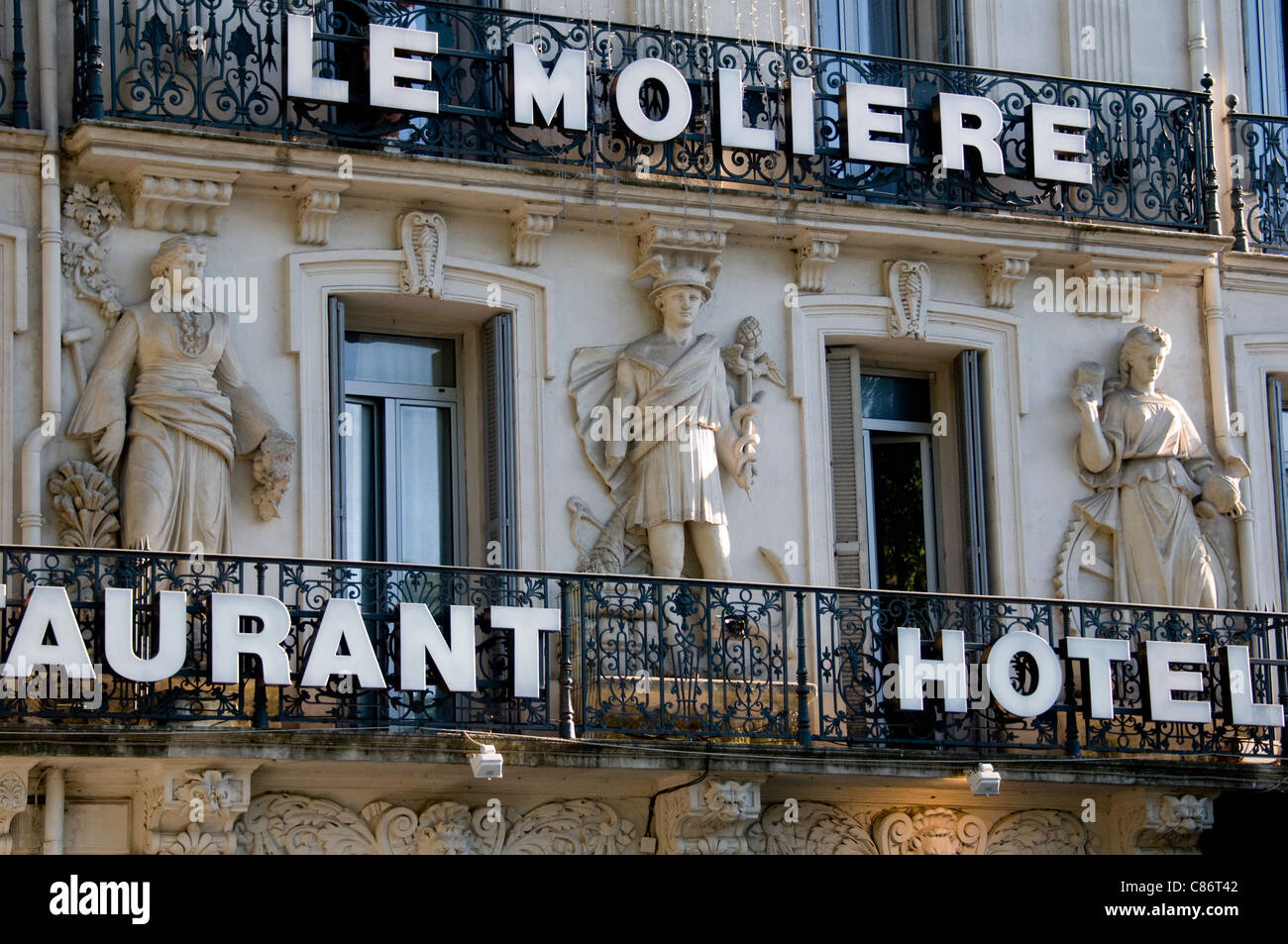 Facade Of The Moliere Hotel Pezenas Herault Languedoc Roussillon Stock Photo Alamy