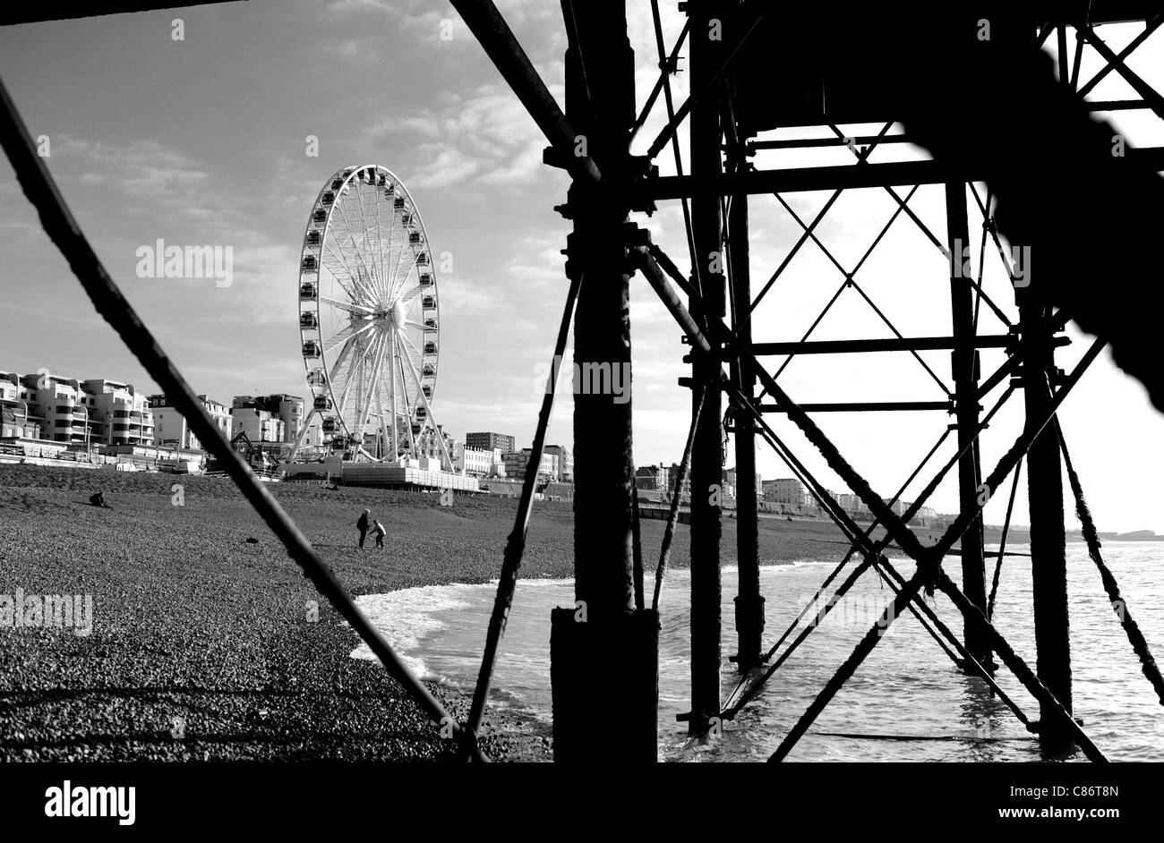 Construction and testing of the Brighton Wheel is nearly complete on the seafront . 2011 Stock Photo