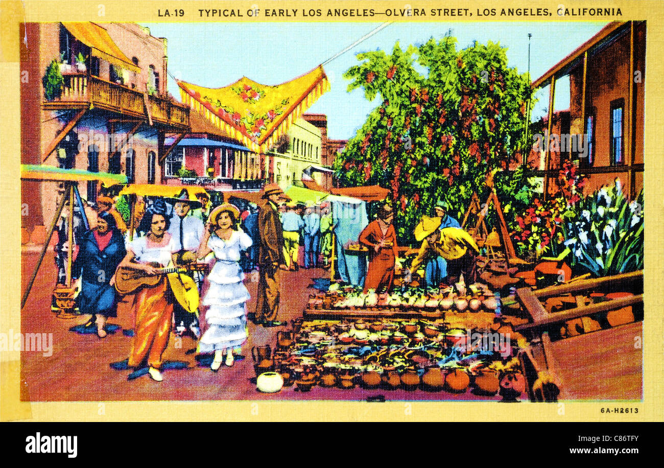 Typical of Early Los Angeles - Olvera Street Stock Photo