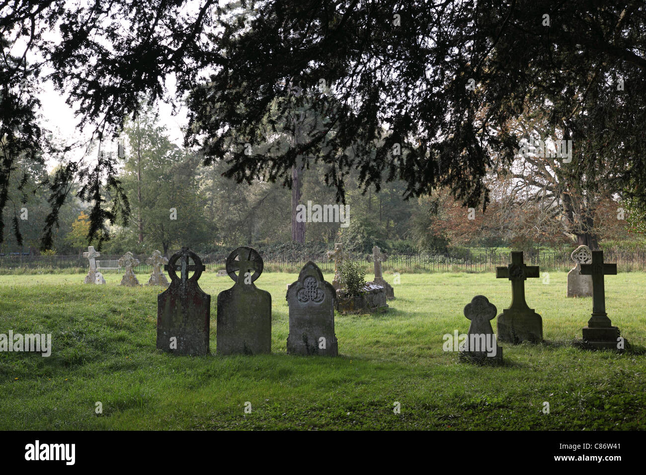 The graveyard of The Wilton Italianate Church, Wilton, Wiltshire, England Stock Photo