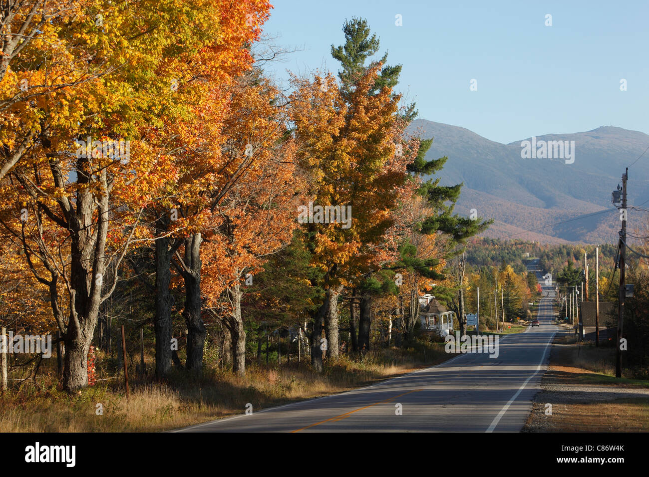 Fall foliage along Route 2 in Jefferson, New Hampshire Stock Photo Alamy