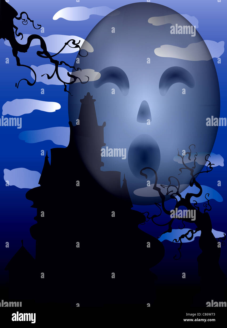 Ghost illustration house haunted hi-res stock photography and images ...