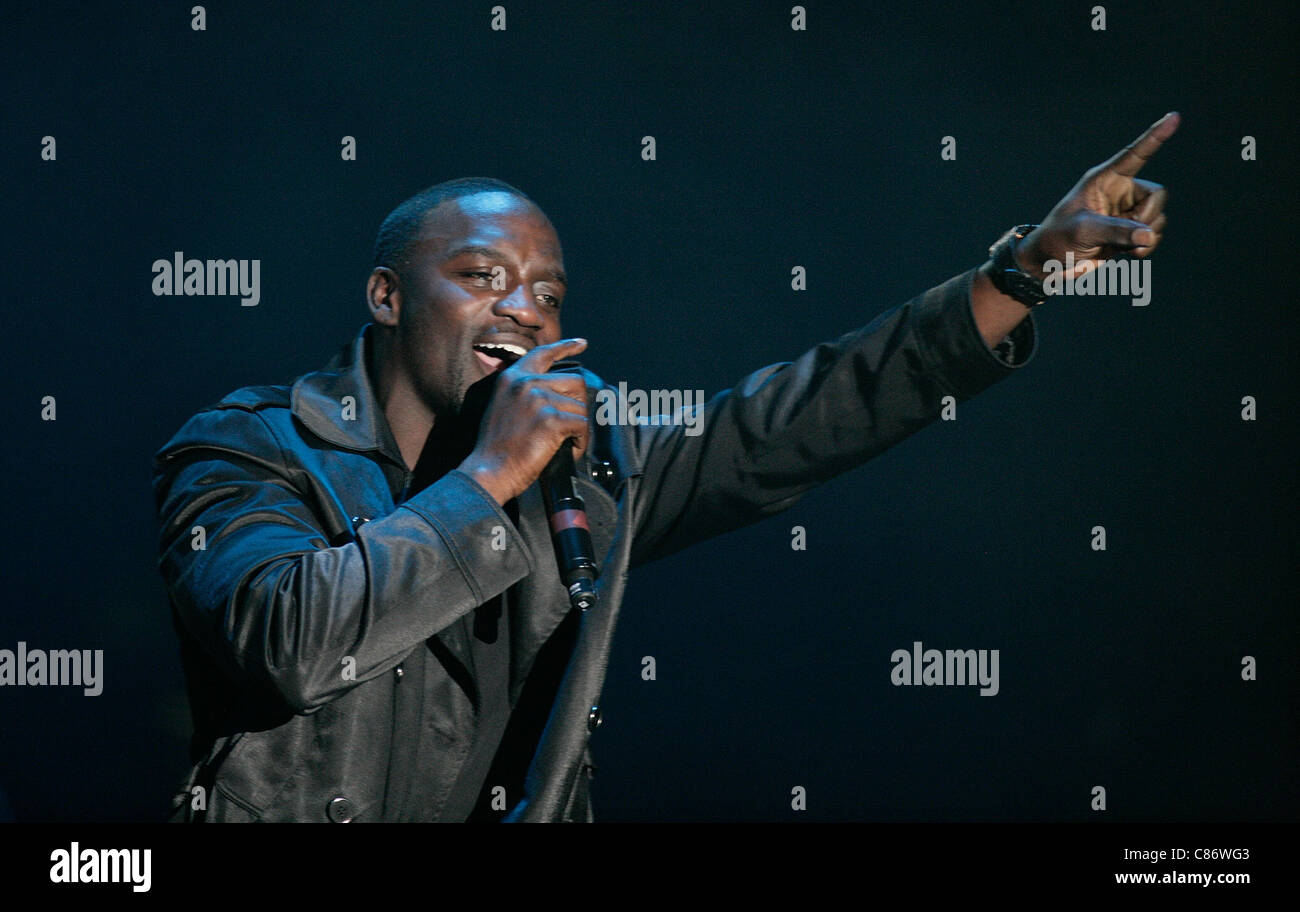 Akon performs at the Odyssey Arena on January 28, 2009 in Belfast, Northern Ireland Stock Photo