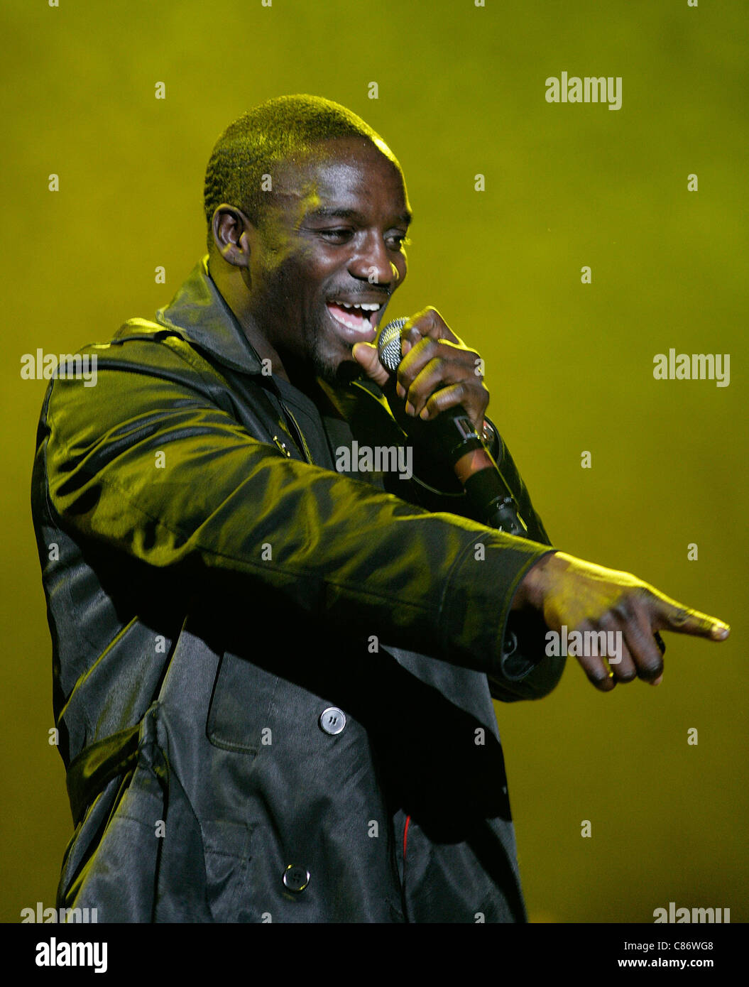 BELFAST, UNITED KINGDOM - JANUARY 28: Akon performs at the Odyssey Arena on January 28, 2009 in Belfast, Northern Ireland Stock Photo