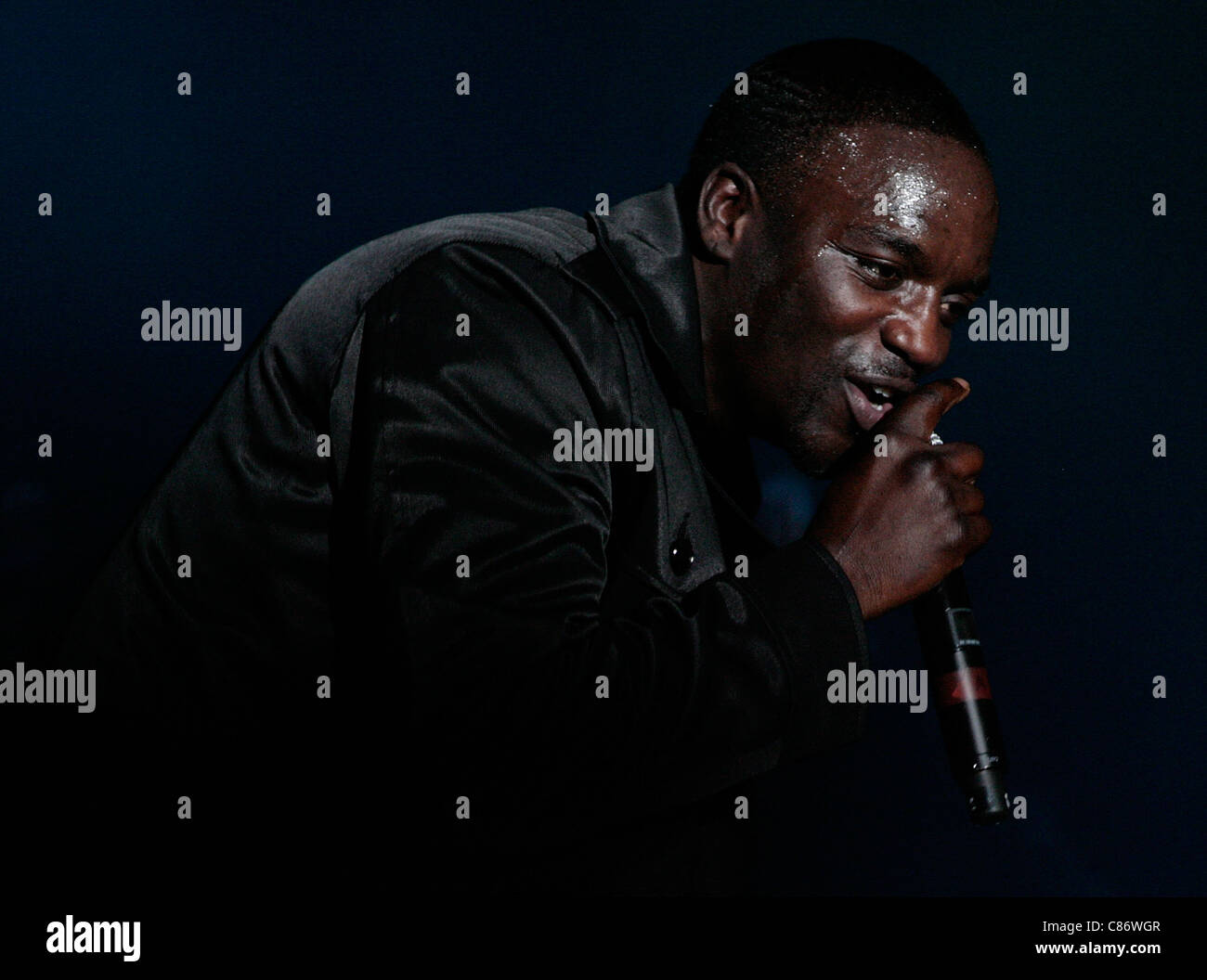 BELFAST, UNITED KINGDOM - JANUARY 28: Akon performs at the Odyssey Arena on January 28, 2009 in Belfast, Northern Ireland Stock Photo