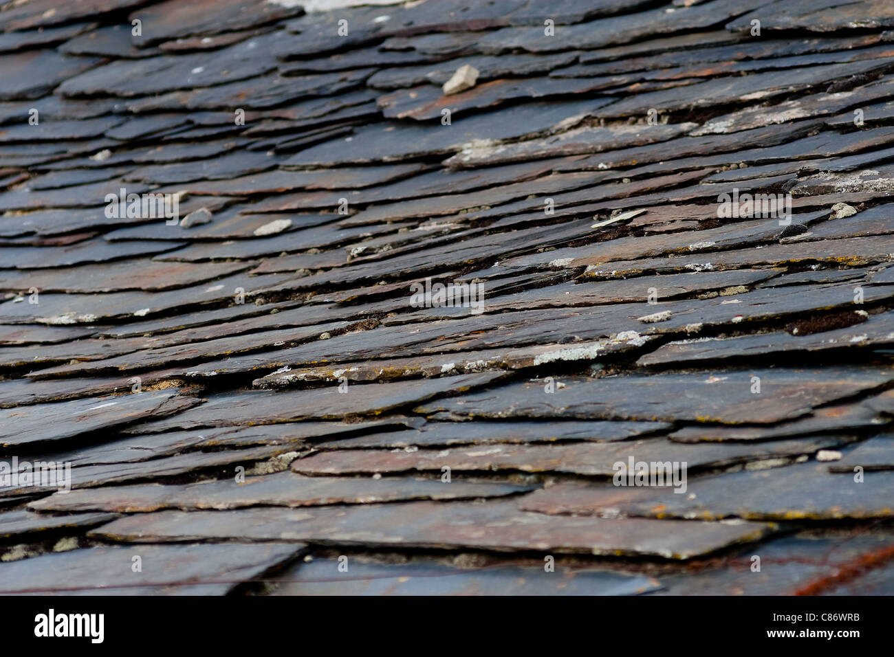 Roofs in the puebla of Sanabria, Zamora, Spain Stock Photo