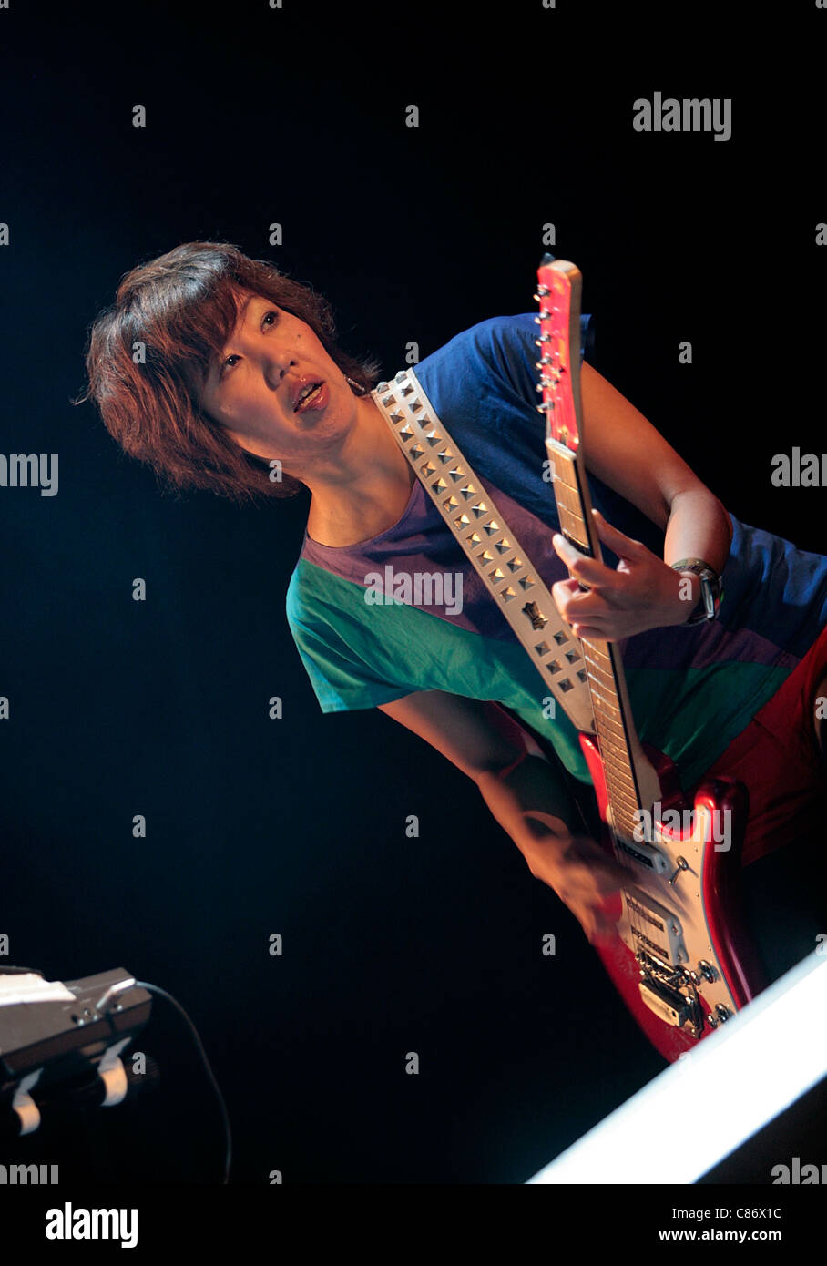 BELFAST, UNITED KINGDOM - AUGUST 15: Kaori Tsuchida performs with The Go! Team At Belsonic Day 3, Custom House Square, Belfast, Northern Ireland, 15th August 2008 Stock Photo