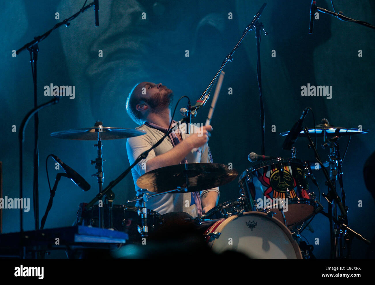 Will and his awesome drum set! Will Champion of Coldplay.