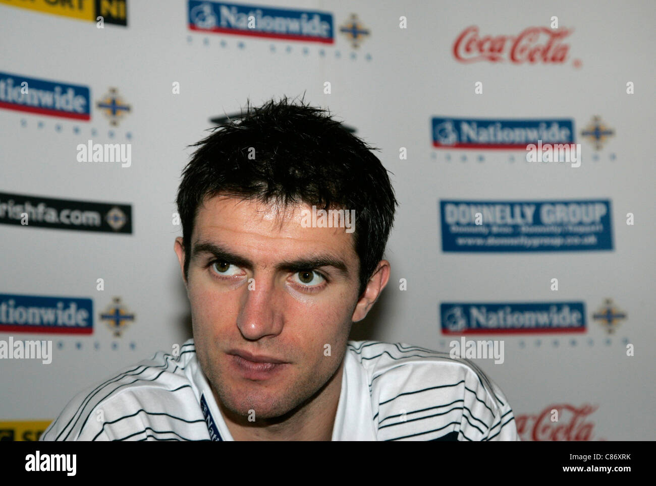 Aaron Hughes of Aston Villa and Northern Ireland Stock Photo