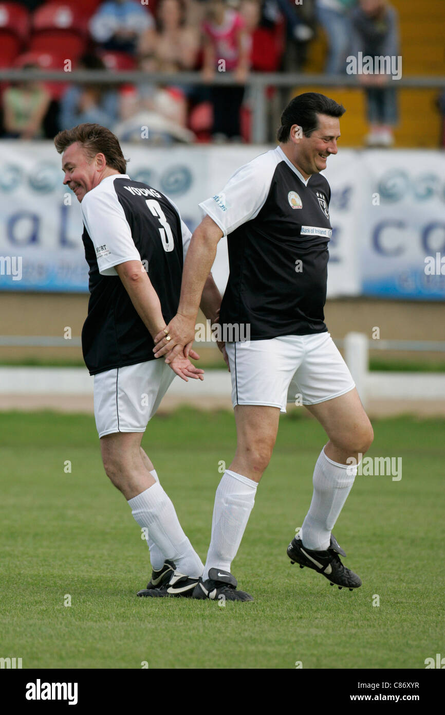 Paul Young and Tony Hadley at the game of history charity football