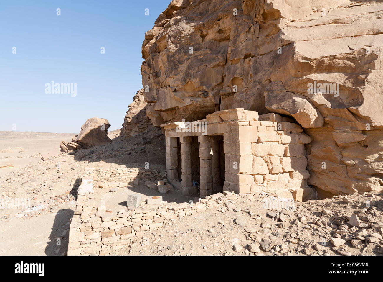 Kanais, Temple of King Seti 1 in the Wadi Abad in the Eastern Desert of Egypt Stock Photo