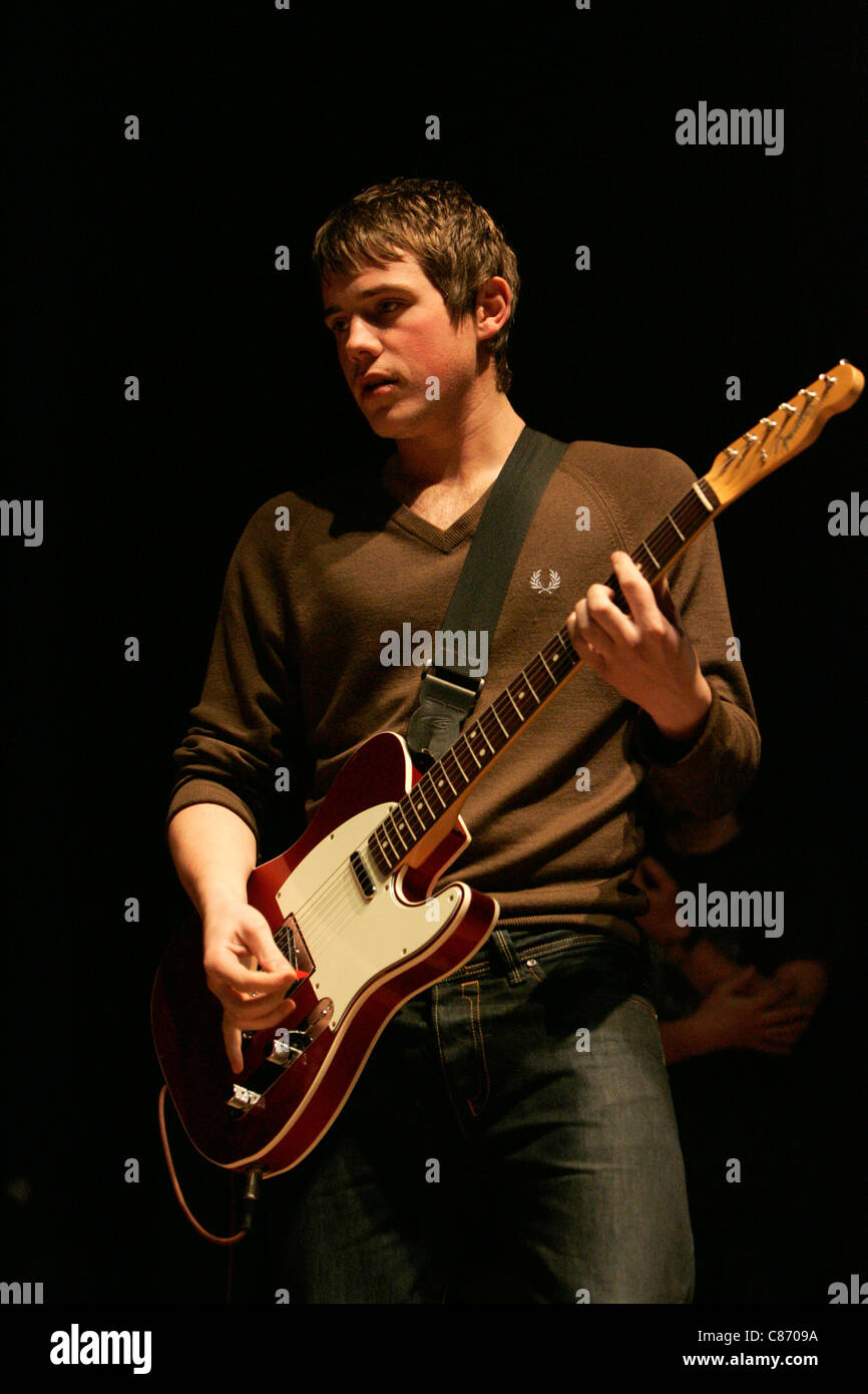 Jamie Cook Guitarist With The Arctic Monkeys Performs On Stage At The Nme Brat Pack Awards Tour Ulster Hall Belfast Northern Ireland Stock Photo Alamy