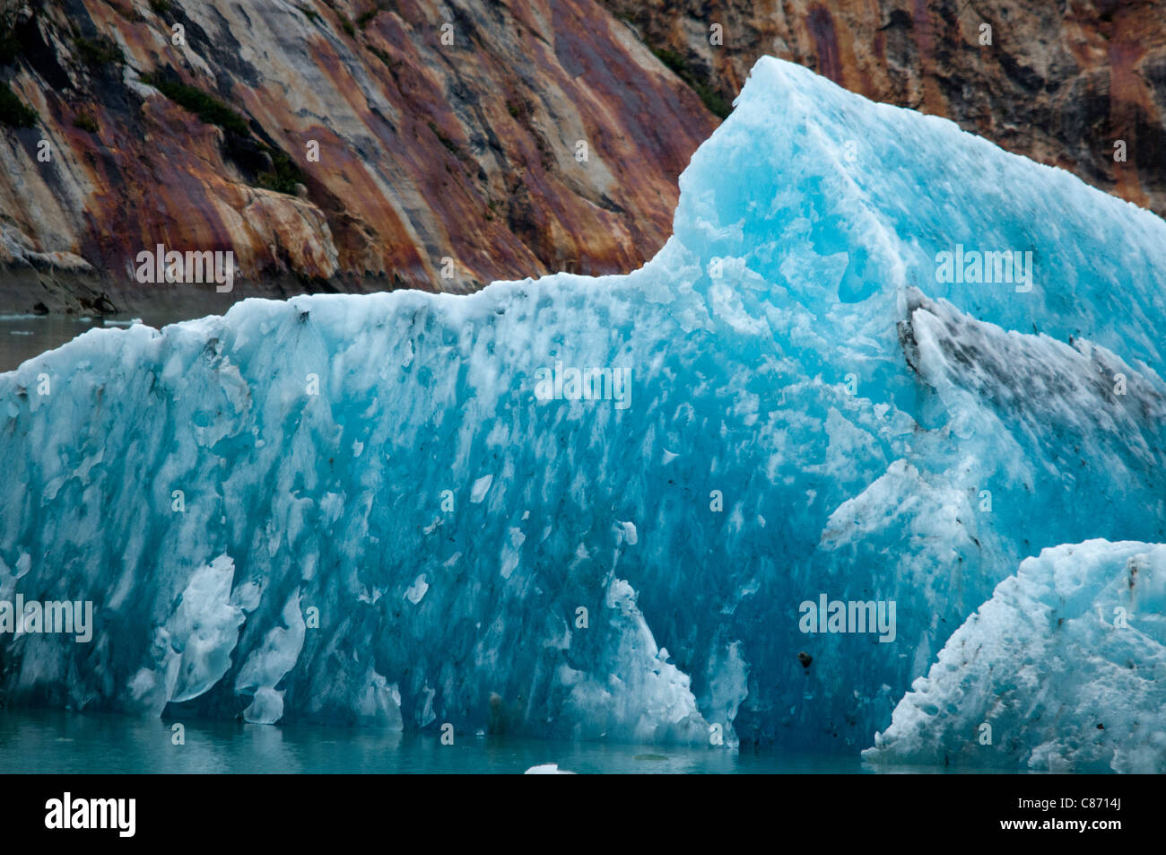 Iceberg floating with the tide, Glacier Bay, southeast Alaska Stock Photo
