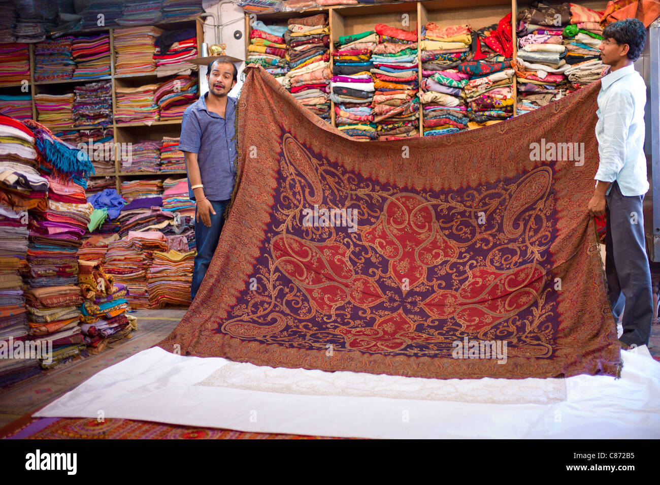 Shop selling cashmere and silk fabrics and textiles at Maharani Art