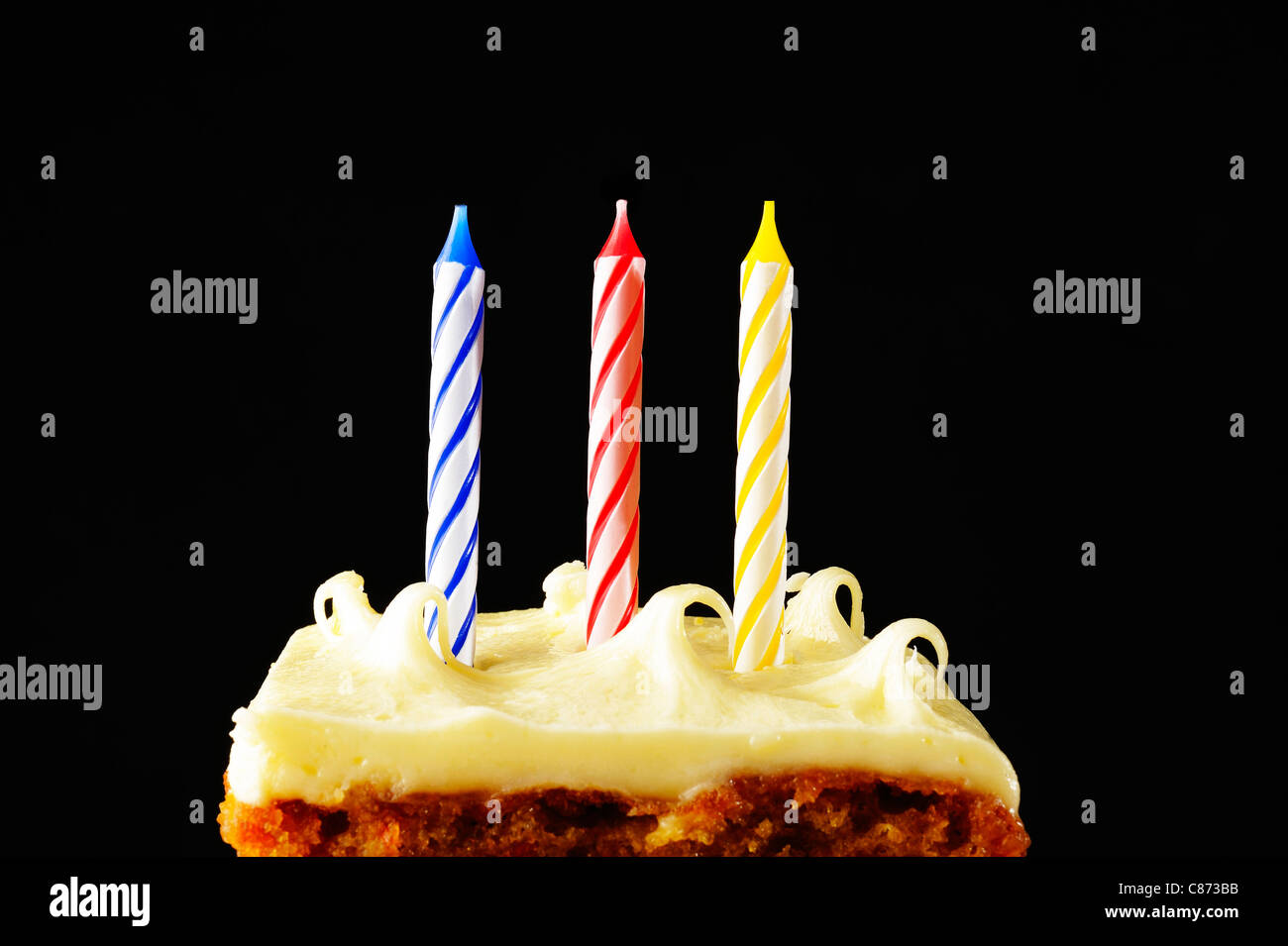 candles on a birthday cake Stock Photo Alamy