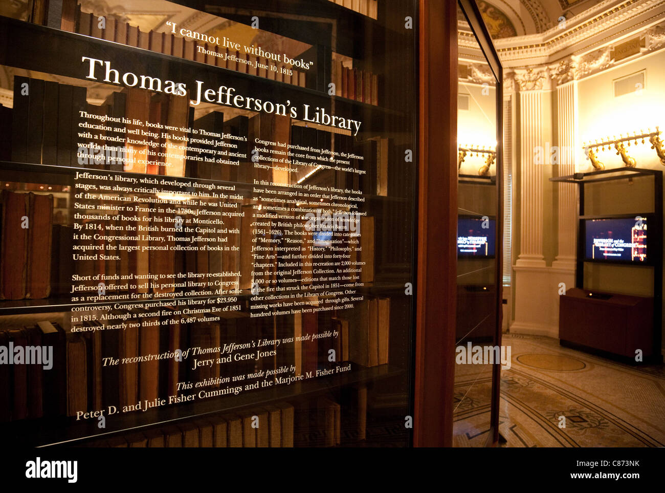 The entrance to Thomas Jeffersons library, The National Library of Congress, Washington DC USA Stock Photo