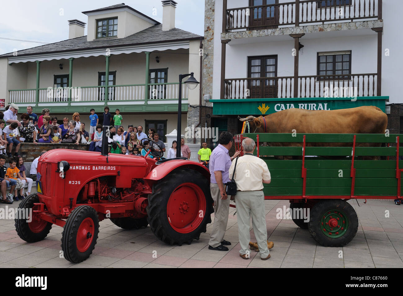Barreiros tractor- Agricultural Fair in ' La Caridad ' ( El Franco council ) . Principado de Asturias . SPAIN Stock Photo