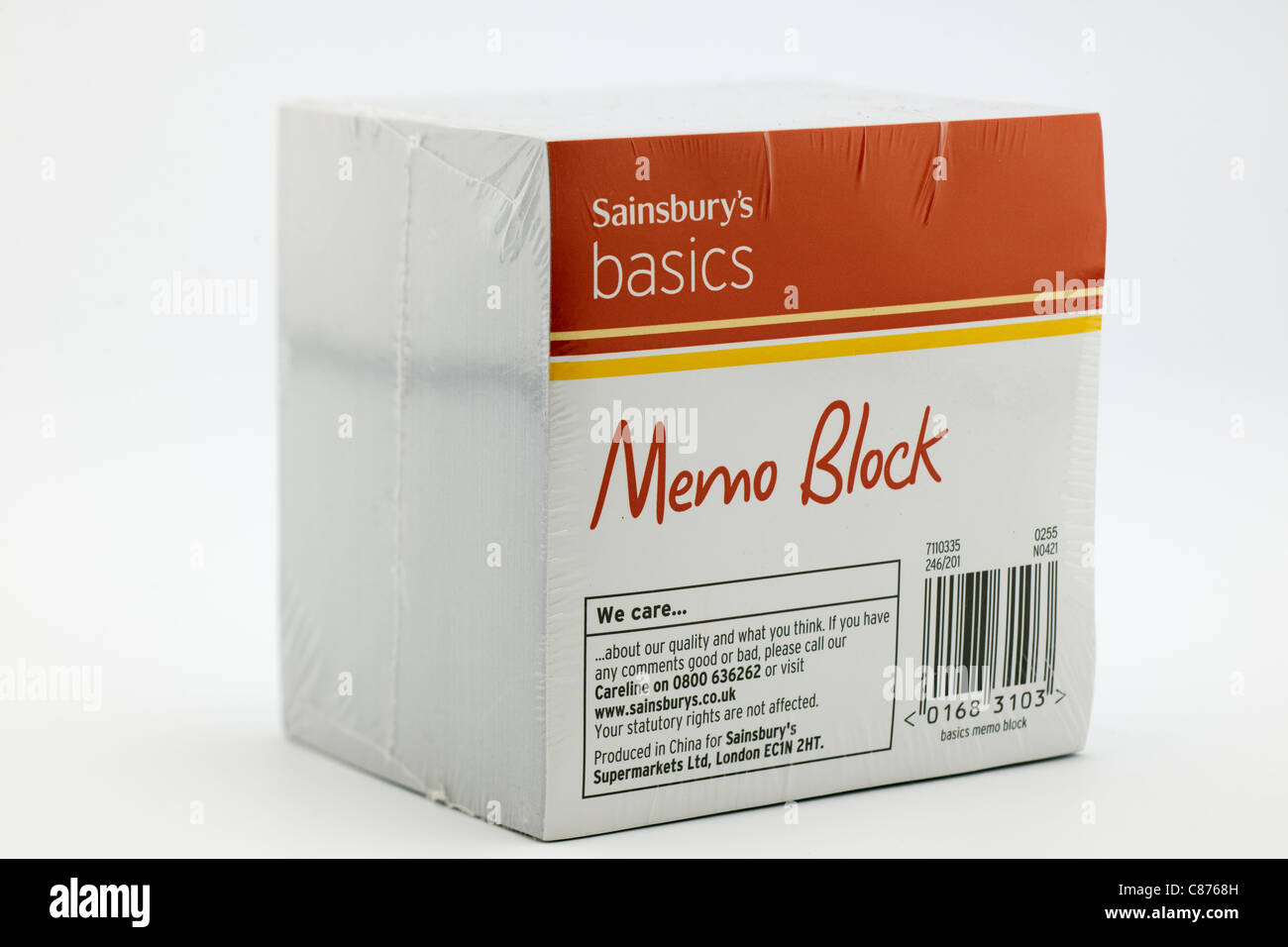 Plain paper page Memo Block Stock Photo