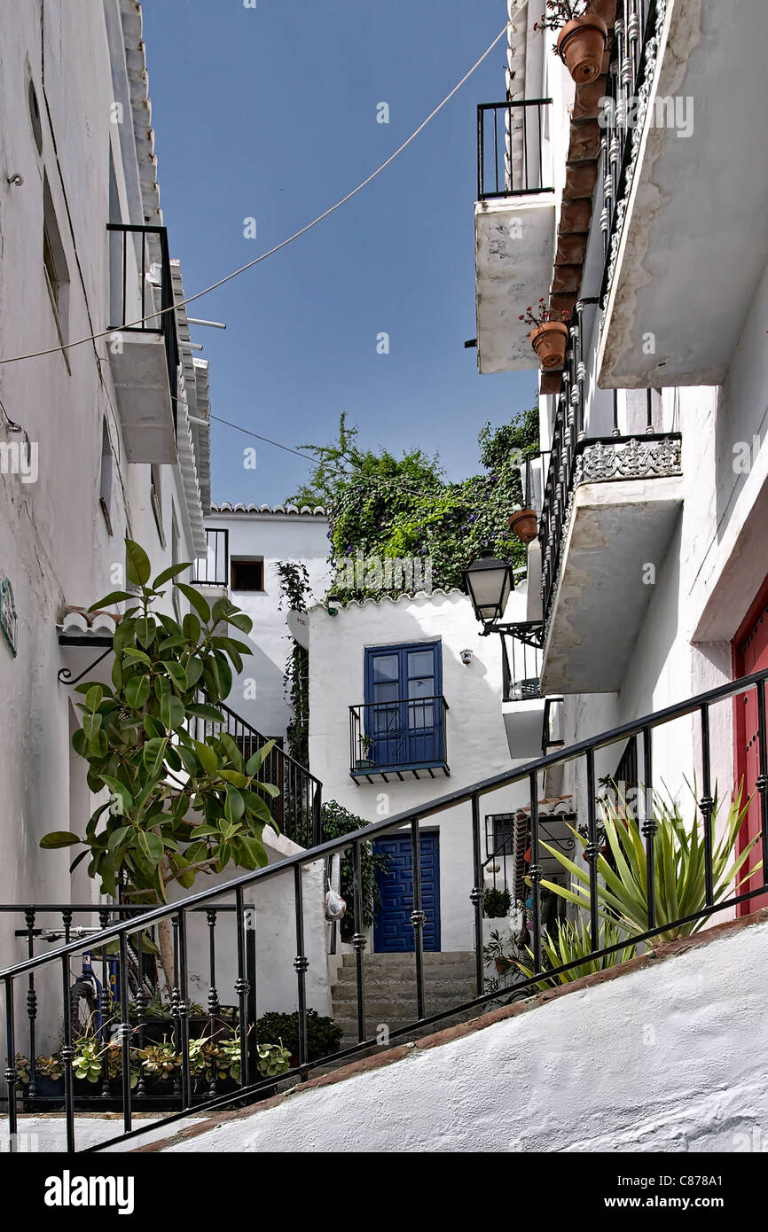 Mijas 'the whiti city' in Malaga blue door Stock Photo