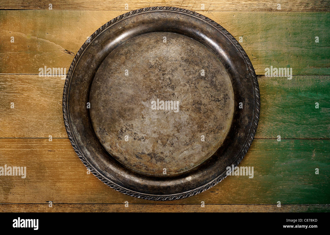 Old silver tray Stock Photo - Alamy