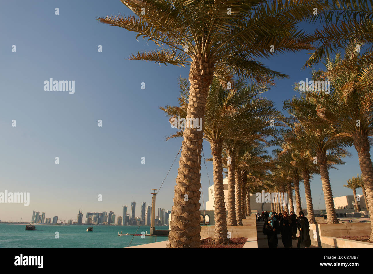 islamic museum art city center skyline doha qatar Stock Photo