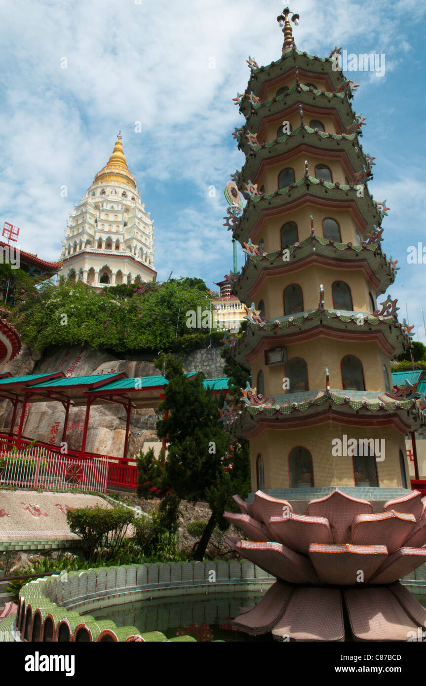pagoda at Kek Lok Si Temple in Georgetown, Penang, Malaysia Stock Photo
