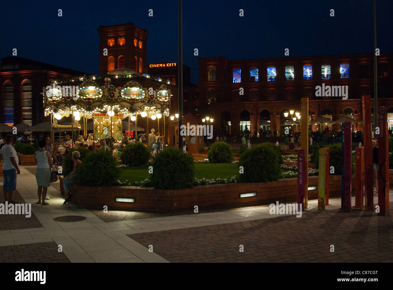 Manufaktora retail and entertainment complex converted from 19th century textile factory in Lodz Poland Stock Photo