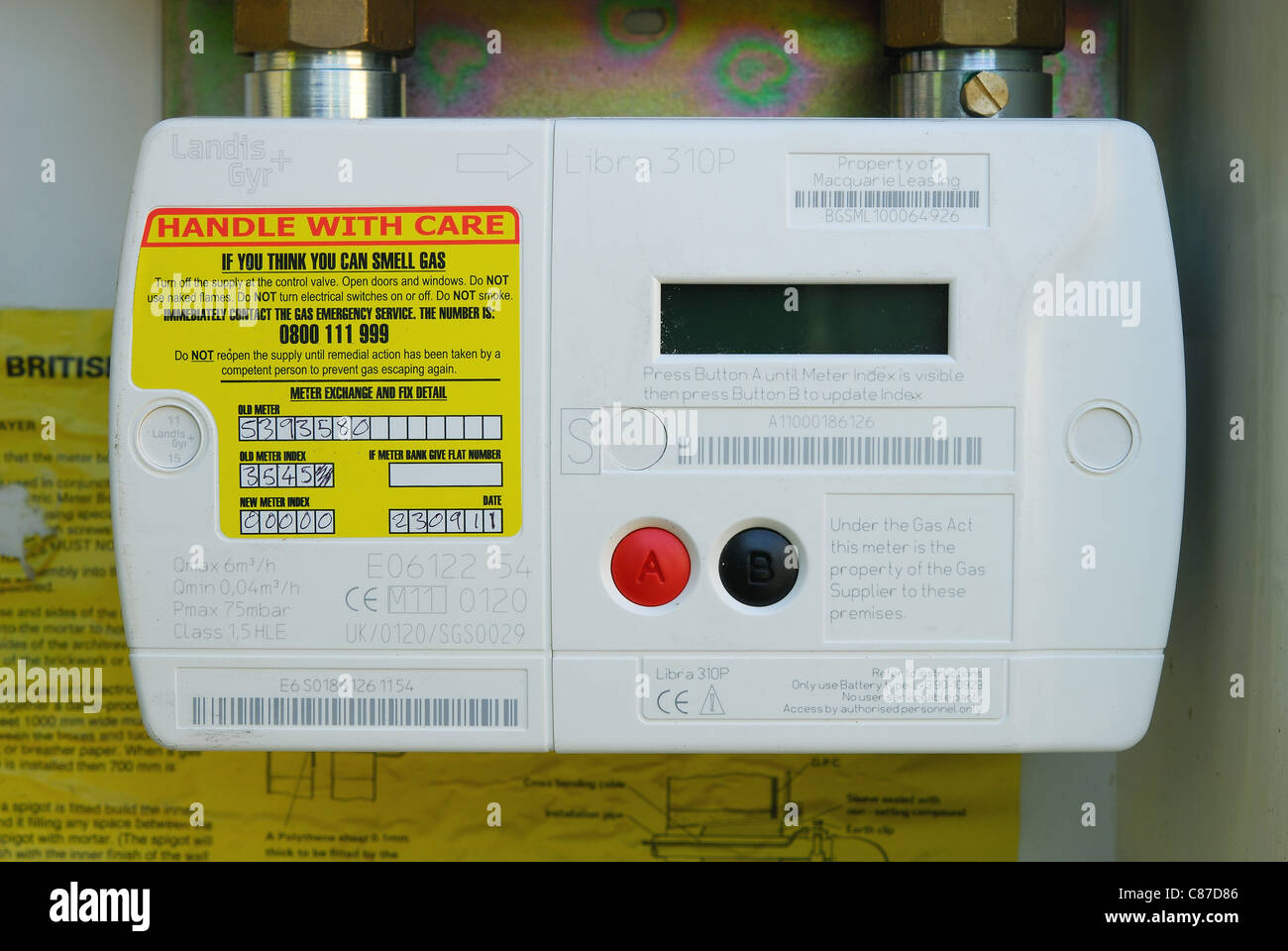 Close-up of a modern domestic 'smart' gas meter. UK, 2011 Stock Photo -  Alamy