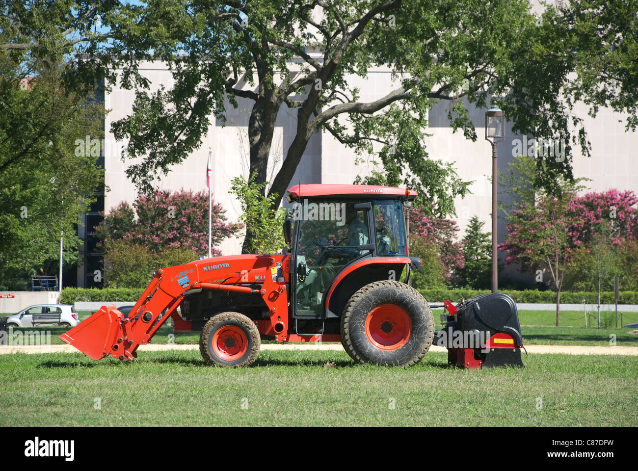tractor field mower Stock Photo - Alamy