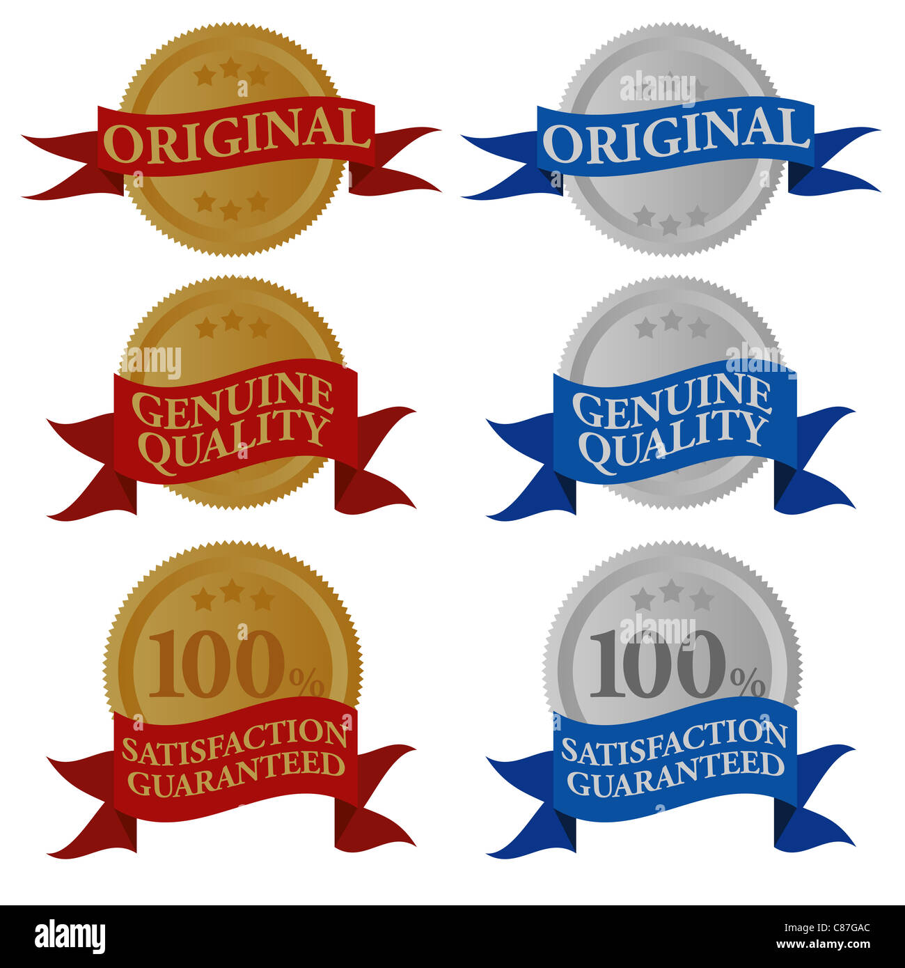 Set of Quality Seals Isolated on White Stock Photo Alamy